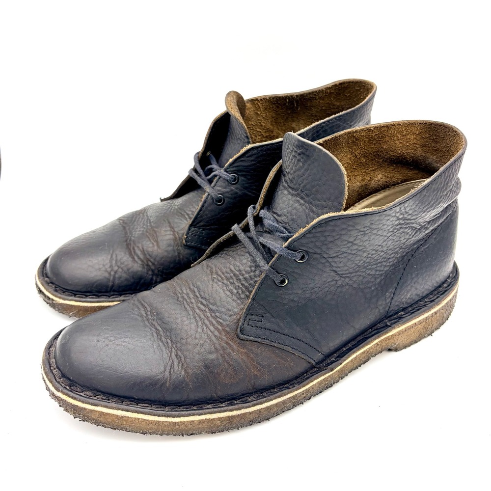 Clarks Originals Desert Boot Mens 8.5 Dark Brown Beeswax Tumbled Leather Chukka